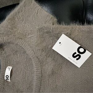 Soft Beige Fuzzy Sweater